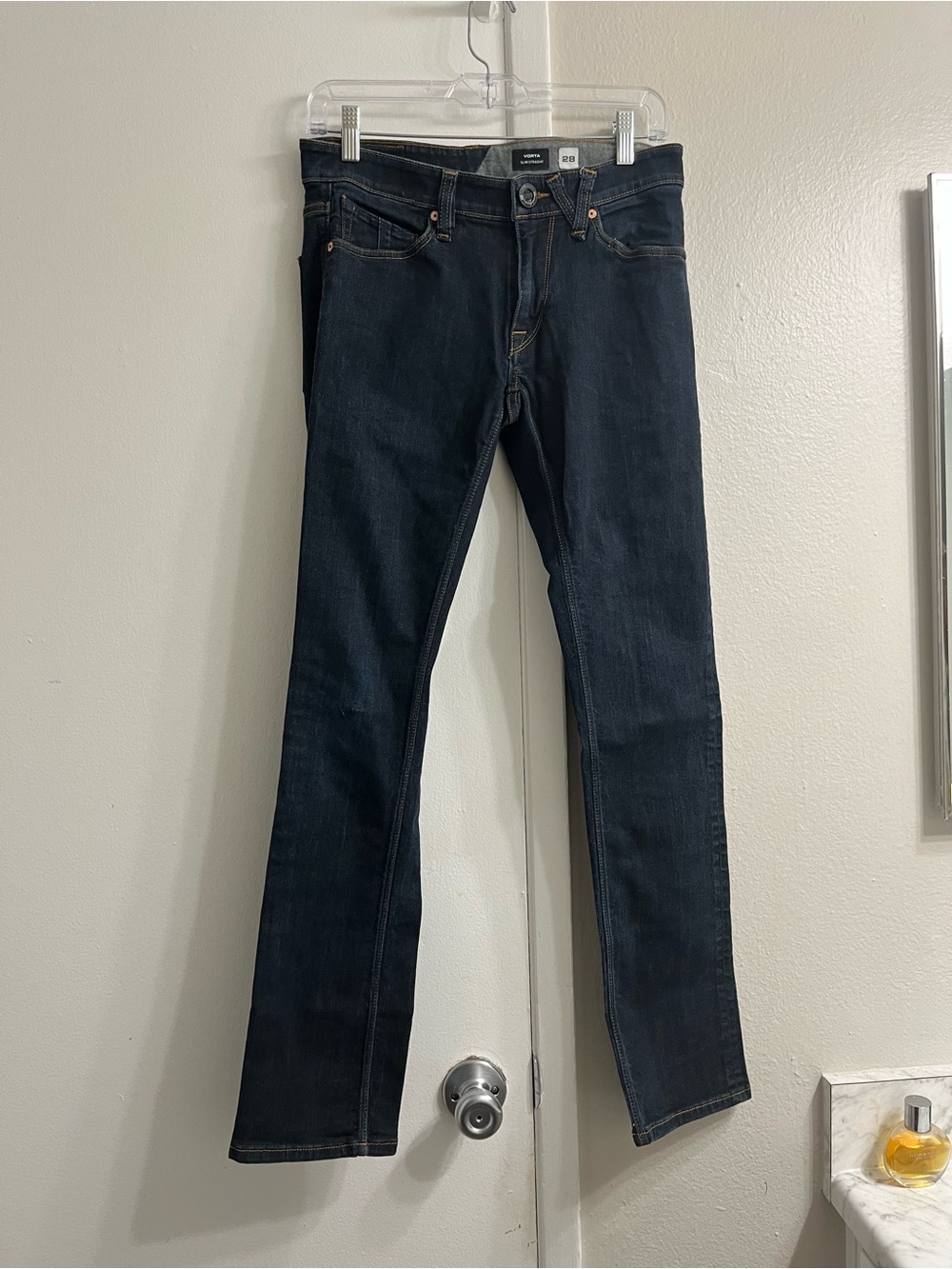 Volcom Men's Slim Straight Jeans in Dark Indigo